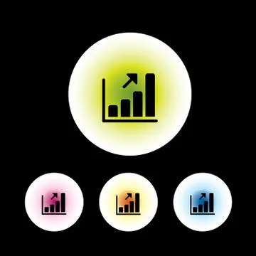 Rise icon set Illustrazione stock