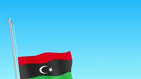 Rise of Libya flag . Libya flag Stock Illustration