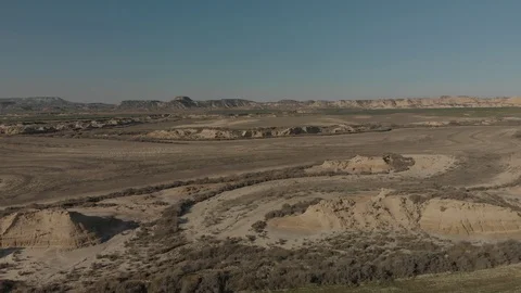 Rise up Pan Drone Footage at Bardenas Reales Stock Footage 103319341