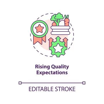 Rise quality expectations concept icon Stock Illustration