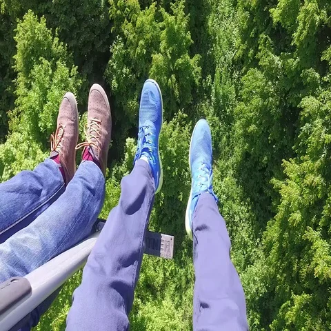 Rise on the ropeway. Type down. Armenia Stock Footage 69724497