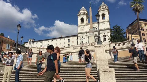 Rise on the Spanish steps Stock Footage 119156249
