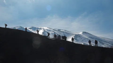 A rise through the Etna Stock Footage 88628547