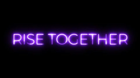 Rise Together: A Neon Message of Unity and Hope Video stock 295991442