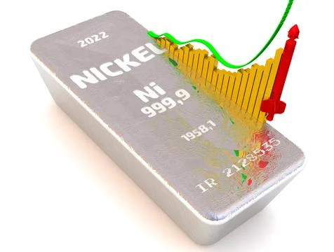 The rise in the value of nickel 库存插图