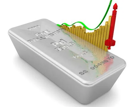The rise in the value of palladium Ilustração Stock