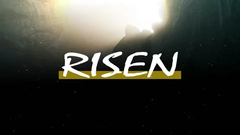 Risen Easter Sunrise Title Graphics Background Stock Footage 148247851