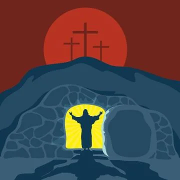 The Risen Jesus Christ 스톡 일러스트