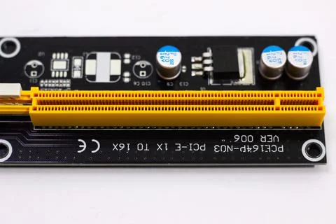 Riser for mining on video card. Device for collecting a mining farm. Mining Stock Photos