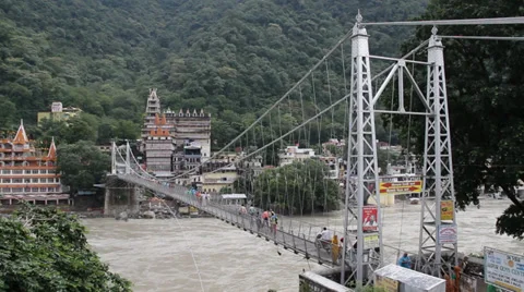 Rishikesh And Laxman Jhula 库存影片 30464163