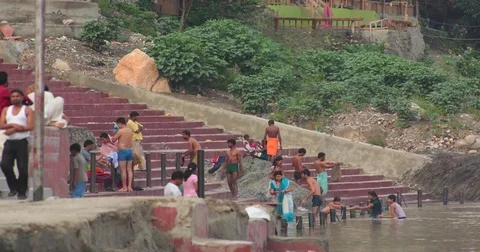 Rishikesh Ganga Time Lapse Stock Footage 72992108