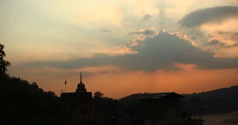 Rishikesh Himalayan Temple Time Lapse Stock Footage 72990391