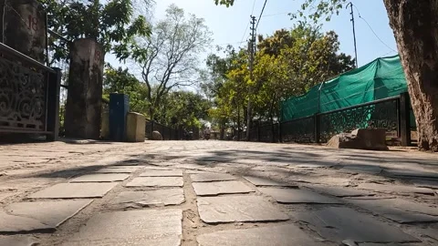 Rishikesh-India.A dynamic street-level view of walking through the lively street Stock Footage 321268912