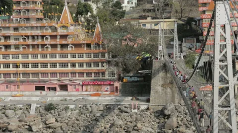 Rishikesh-Lakshman Jhula Stock Footage 38429152