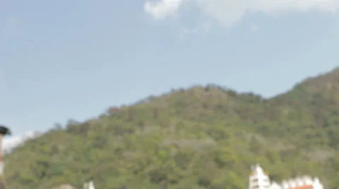 Rishikesh-Laxman Jhula low angle Stock Footage 38400589