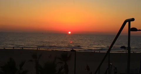 Rishon LeZion beach - Sunset Timelapse Stock Footage 88411159