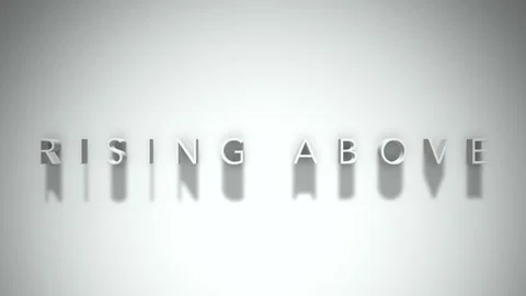Rising above 3D title animation with shadows on a white background Stock-Footage 297905266