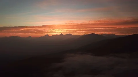 Rising Above The Clouds On Sunset Stock Footage 99517138