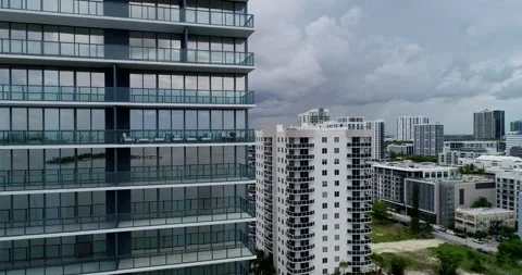 Rising above the Elysee tower in Edgewater Stock Footage 156969793