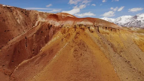 Rising above Fiery mountains near Mongol... | Stock Video | Pond5