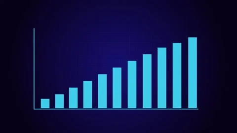 Rising and Falling Bar Chart Visualization Video stock 321449644