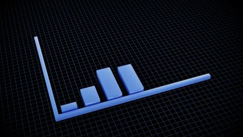 Rising and Falling Bar Chart Visualization Video stock 321449647