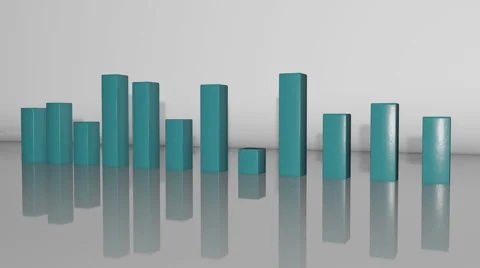 Rising and Falling Bar Graph Stock Footage 43039274