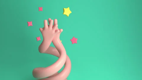 Rising and intertwining human hands showing high five gesture Stock Footage 240935905