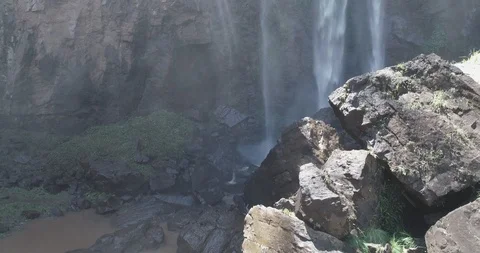 Rising and static mist Queen Mary Falls Waterfall Stock Footage 97417700