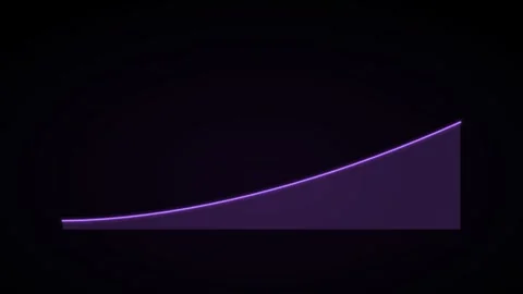 Rising area growth chart on a black background, violet color Stock Footage 342515249