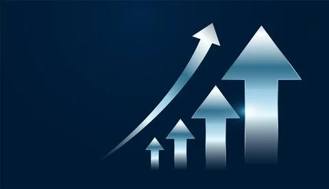 Rising arrow shapes represent direction, steady move concepts and with Mult.. Stock Illustration