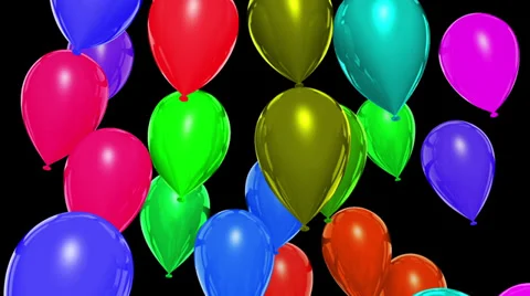 Rising balloons (matte) Stock Footage 27389836