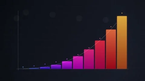 Rising Bar Chart Graph Growing Upward Trend - Business Growth and Success C.. Stock Footage 346661162