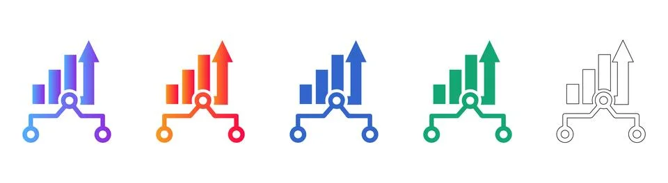 Rising Bar Chart Network Infographic Elements イラスト素材