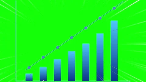 Rising bar chart with trend line Stock-Footage 340610877