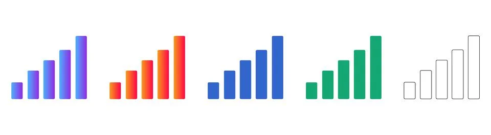 Rising Bar Graph Analytics Icons Stock Illustration