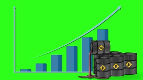 Rising Bar Graph and Oil Barrels Representing Increasing Fuel Costs Stock Footage 336520782