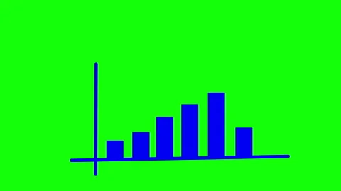 Rising Bar Graph Animation on Green Screen Vídeo Stock 335181053