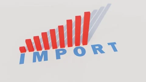 Rising bars, chart showing the increase in import demand Stock Footage 263703261