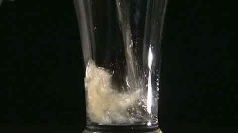 Rising Beer, Black Background, Isolated, HD Stock Footage 24863167