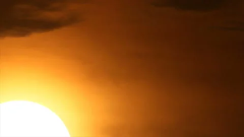 Rising big white sun Stock Footage 125577530