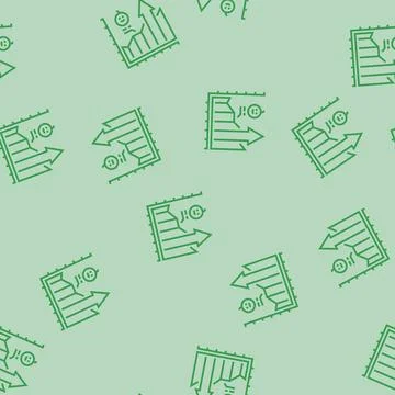 Rising birth rate chart upward arrow line seamless pattern Stock Illustration