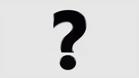 Rising Black Question Mark Isolated on alpha background Stock Footage 237597951