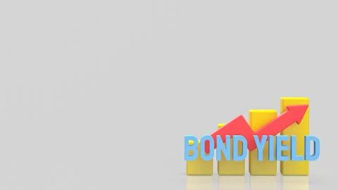 Rising Bond Yield Financial Growth Concept with Upward Arrow 3d render. Stock Illustration