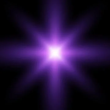 Rising of a bright star. bright rays on black background Stock Illustration
