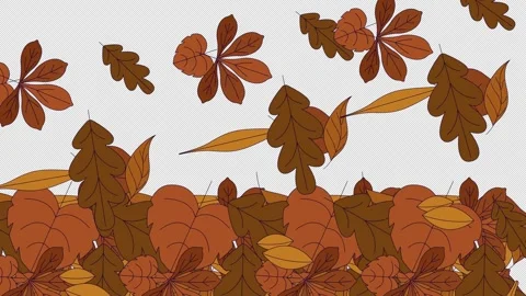 Rising brown fall leaves upward transition effect video overlay Stock Footage 338005347