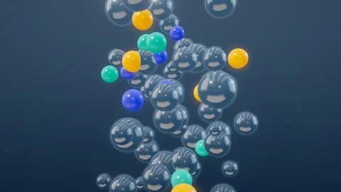 Rising bubble column electrolyte drink soft grey studio loop Stock Footage 342497346