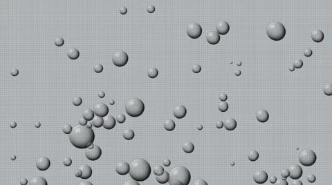 The rising bubbles on a gray homogeneous background Stock Footage 64882655