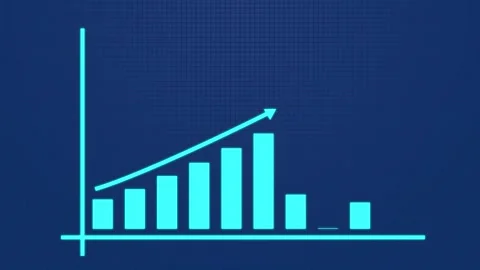 Rising Business Progress Graph Animation Stock Footage 295943597