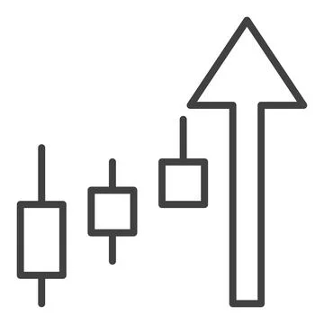 Rising candlestick pattern vector linear icon or symbol Illustrazione stock